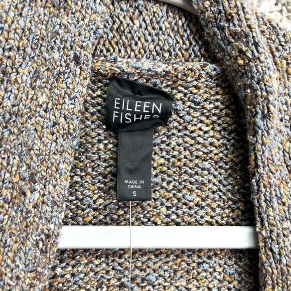 Eileen Fisher Cardigan Women’s S Knotted Silk Melange Knit Open Front Shaped Swe - Picture 2 of 8